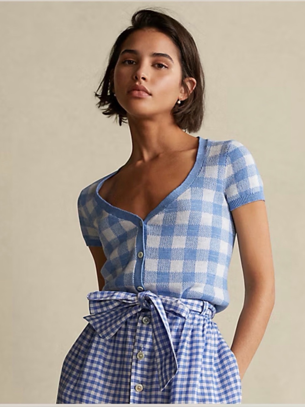 Gingham Short-Sleeve Cardigan
Polo Ralph Lauren BNWT - Size S - Picture 9 of 9